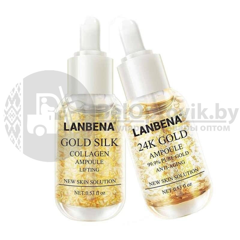 Уценка Сыворотка для лица Lanbena peptides serum 24K Gold увлажнение, предотвращение морщин, 6ml - фото 4 - id-p109388859