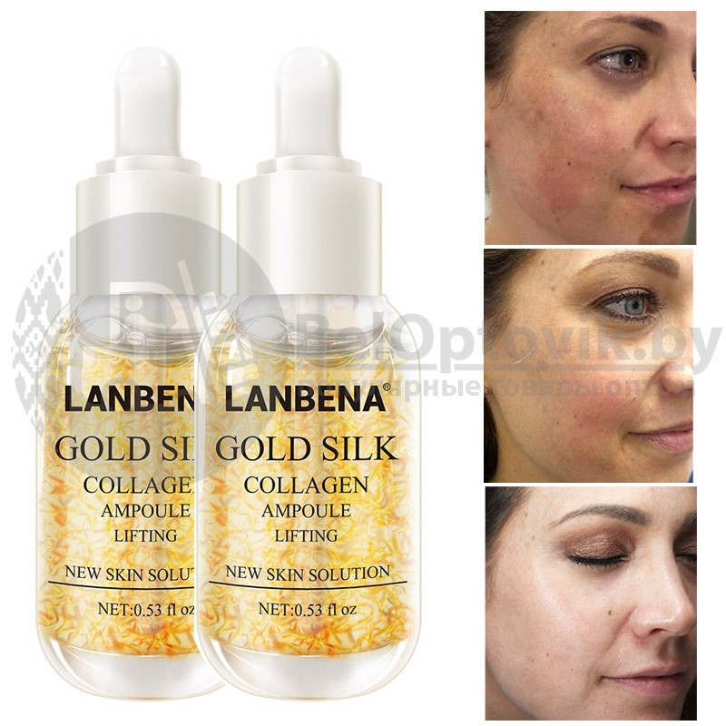 Уценка Сыворотка для лица Lanbena peptides serum 24K Gold увлажнение, предотвращение морщин, 6ml - фото 8 - id-p109388859