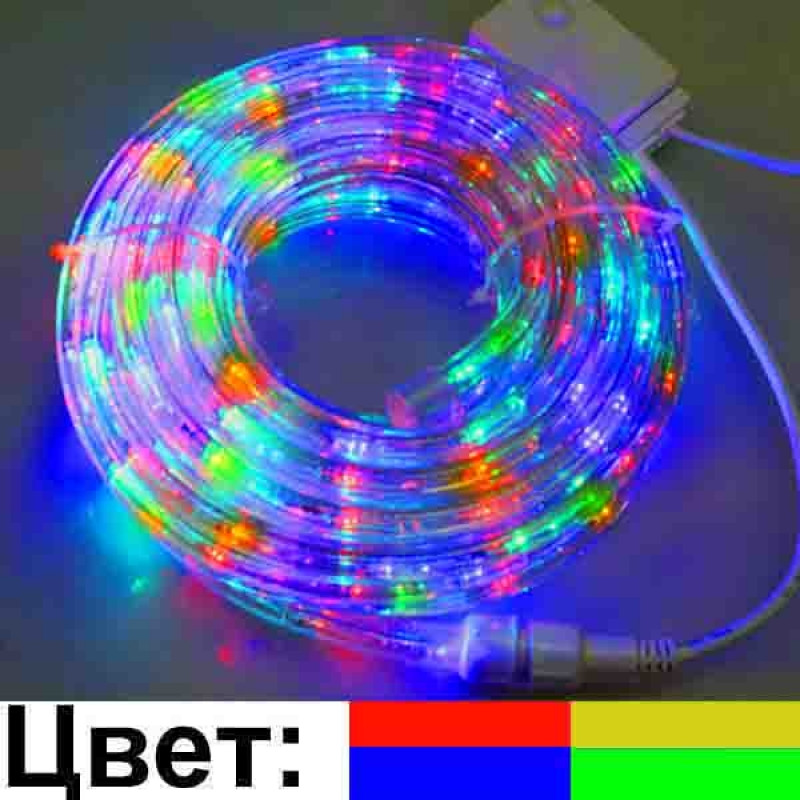 Катушка-LED, 10м, 3-х жильная с контроллером, разноцветная
