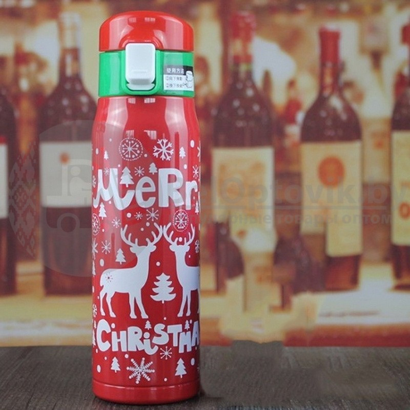 Термокружка Рождество Merry Christmas, 450 ml Красный - фото 7 - id-p109388997