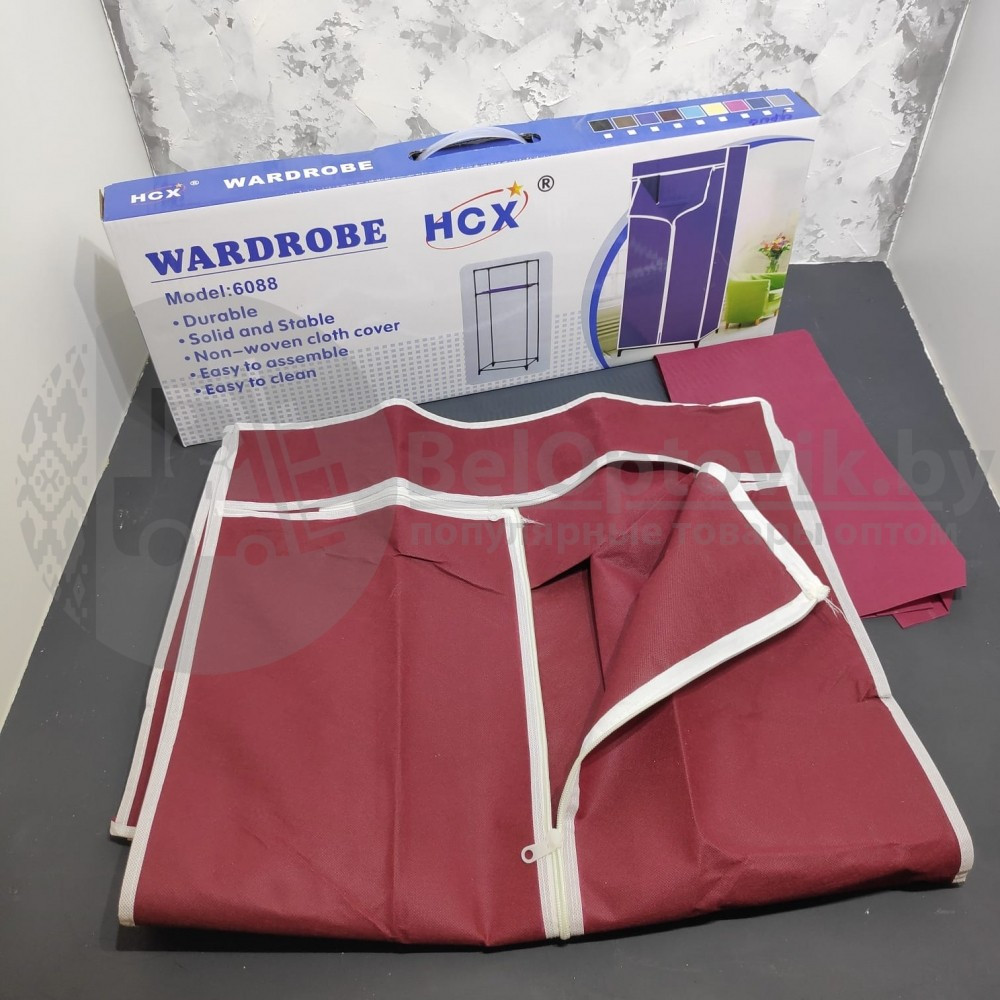 Шкаф складной каркасный тканевый WARDROBE HCX mod.6088. Одно отделение, полка. SM Home 55х45х150 см. - фото 4 - id-p109389209