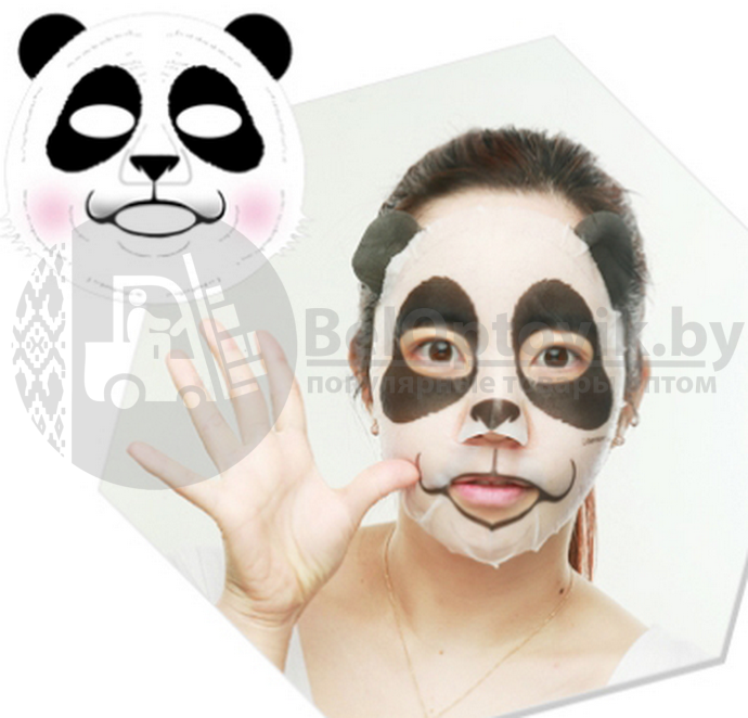 Тканевая маска для лица Зверята Kallsur Animal BioAqua Mask (4 вида), 23g Panda (Панда) - фото 2 - id-p109389512