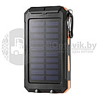 Внешний аккумулятор Power Bank 20000 mAh на солнечных батареях / портативное зарядное Чёрный, фото 10