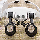 Лупа-очки налобная бинокулярная 10x15x20x25x с подсветкой (2 LED) Watch Repair Magnifier Upgraded Version, фото 2