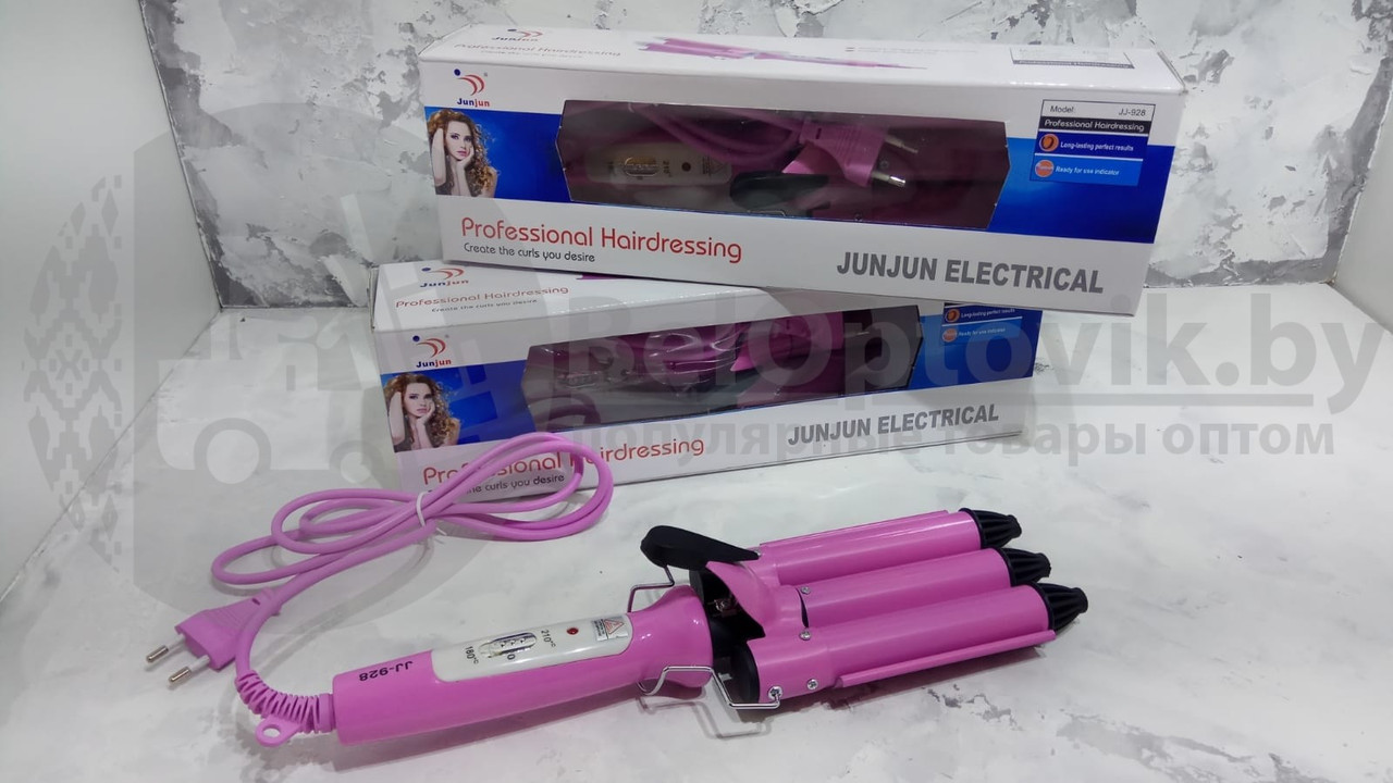 Тройная плойка для создания волн Professional Hairdressing JUNJUN ELECTRICAL JJ-928 - фото 7 - id-p109389729