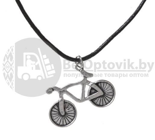 Подвеска - кулон на шнуровке Велосипед MonPin, 20 х 25 мм Серебро - фото 2 - id-p109389870