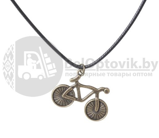 Подвеска - кулон на шнуровке Велосипед MonPin, 20 х 25 мм Серебро - фото 8 - id-p109389870
