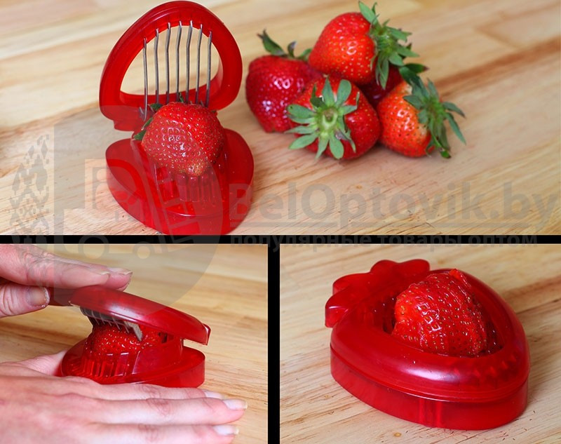 Набор (приспособление) для очистки и нарезки клубники Strawberry Slicer - фото 2 - id-p109389899