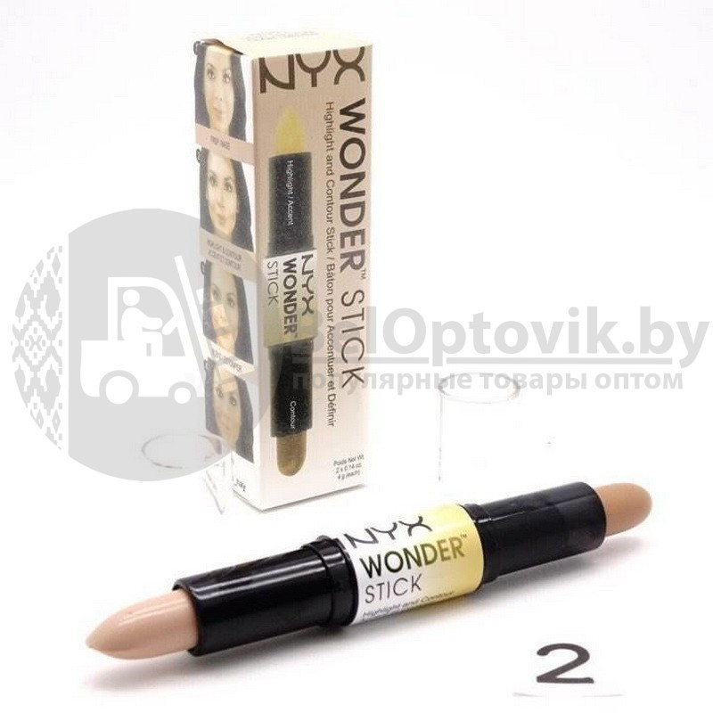 Ликвидация Корректор - карандаш NYX Wonder Stick 2 в 1 (контуринг) WS01 - Light Medium Clair Moyen - фото 6 - id-p109390124