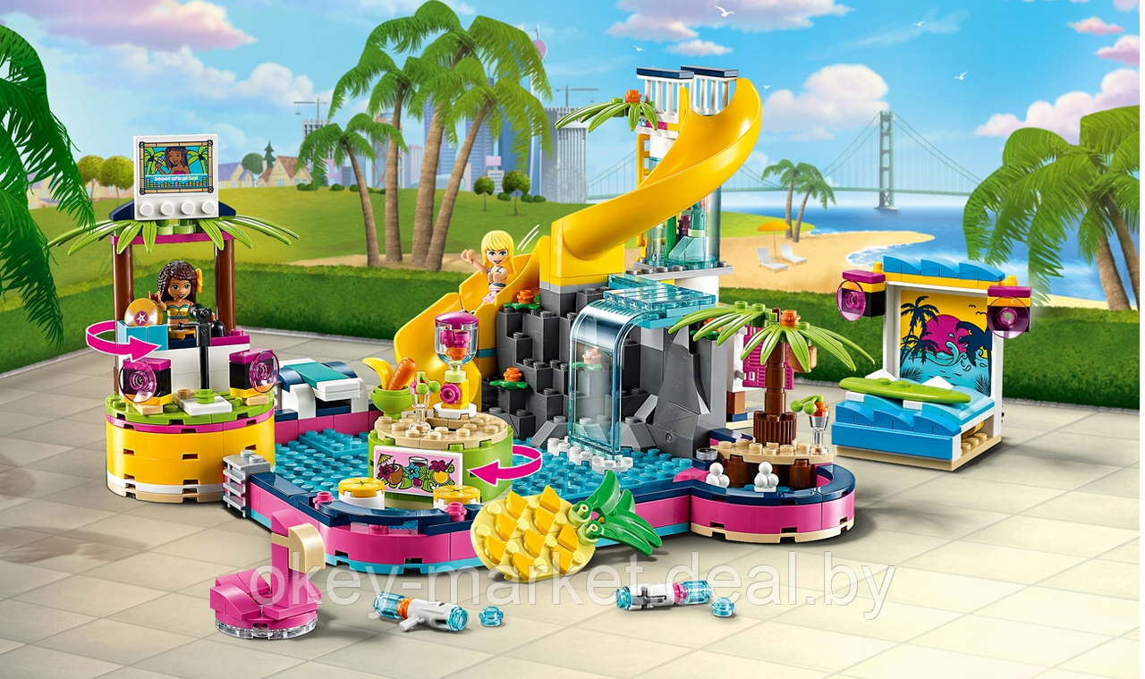 Конструктор LEGO Friends Вечеринка Андреа у бассейна 41374 - фото 3 - id-p109402245