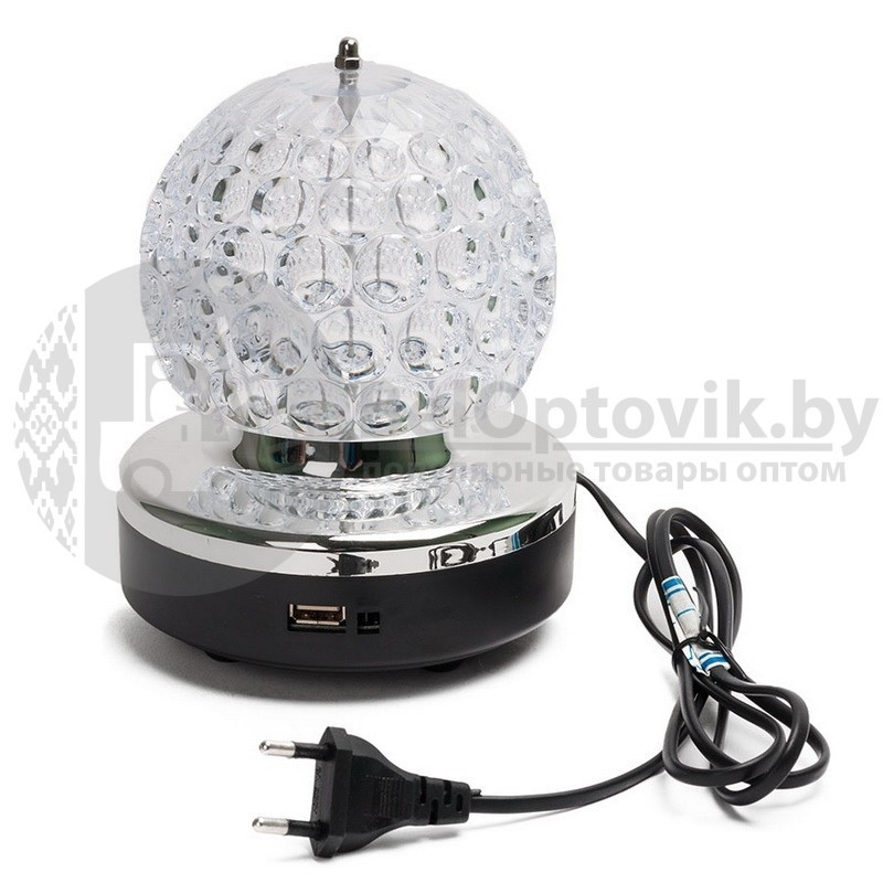 Диско шар музыкальный LED LIGHT с USB разъемом, пультом и флешкой - фото 4 - id-p109390261