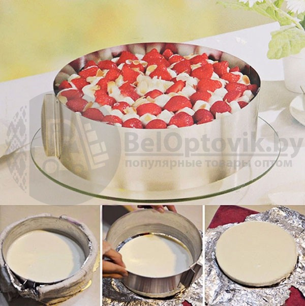 Раздвижное кольцо (форма для выпечки) для торта Scalable cake mould (d 16-30см) - фото 4 - id-p109390383