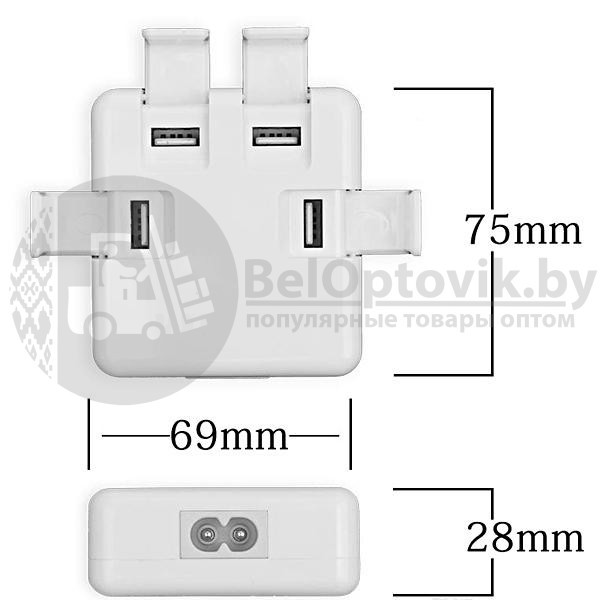 USB Power Adapter на 4 выходов (интеллектуальное определение тока) - фото 2 - id-p109390413