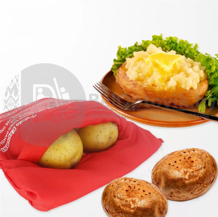 Мешочек для запекания картофеля (картошки) в микроволновой печи Potato Express 4 минуты - фото 3 - id-p109392720