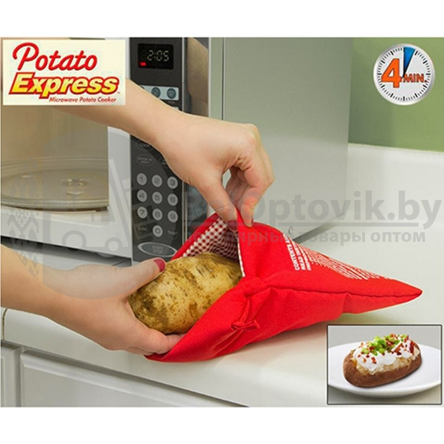 Мешочек для запекания картофеля (картошки) в микроволновой печи Potato Express 4 минуты - фото 5 - id-p109392720