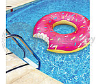 Надувной круг Пончик 120 (110) см. Розовый, фото 7