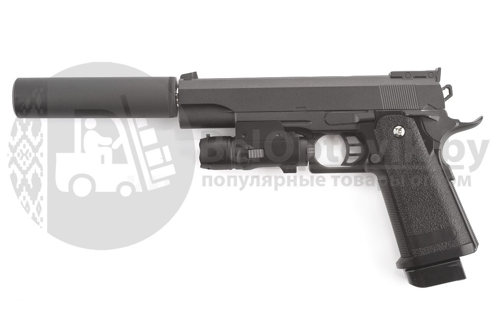 Модель пистолета G.6A Colt 1911 PD с глушителем и ЛЦУ (Galaxy) - фото 3 - id-p109393299