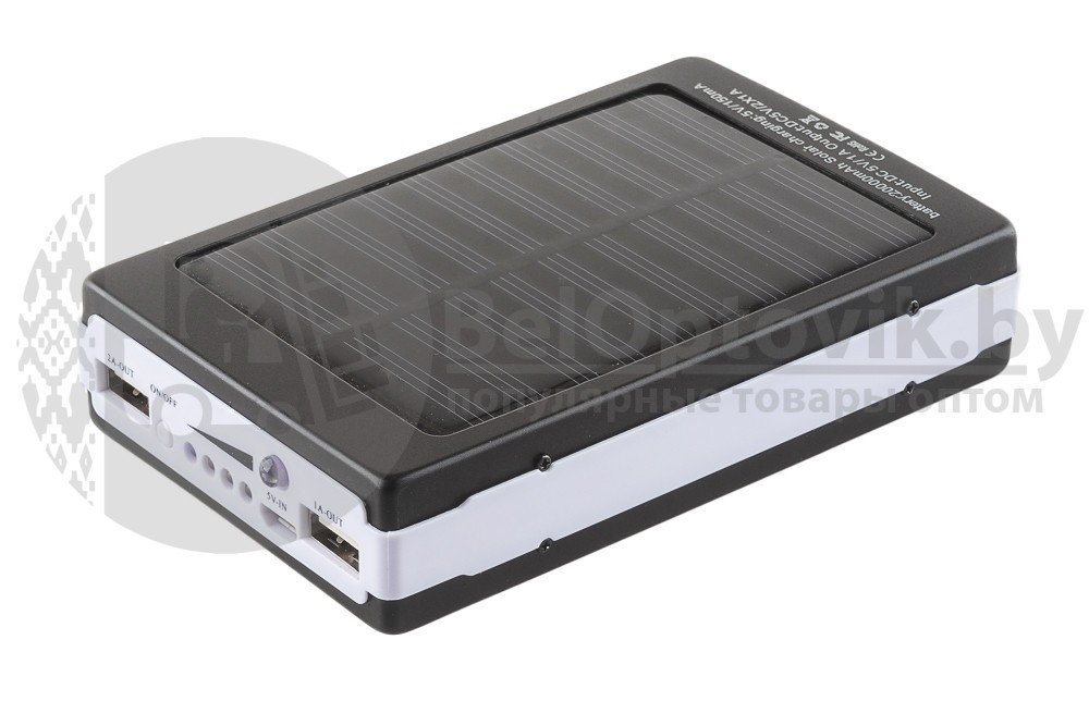 Универсальный внешний аккумулятор на солнечных батареях 20000 mAh Power Bank - фото 4 - id-p109393687
