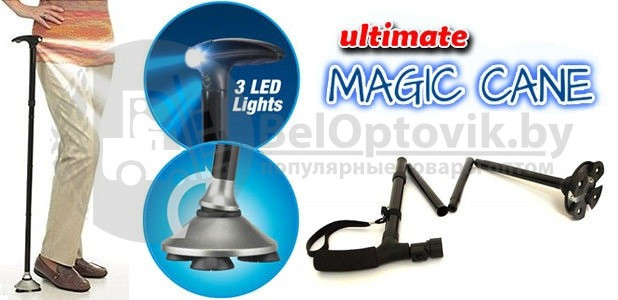 Складная трость со встроенным фонариком Ultimate Magic Cane (суперустойчивая) - фото 10 - id-p109393699
