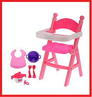 W0196 Кукольный стульчик для кормления, в комплекте 6 предметов