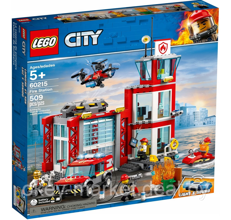 Конструктор Lego City 60215 Пожарное депо - фото 1 - id-p109405314