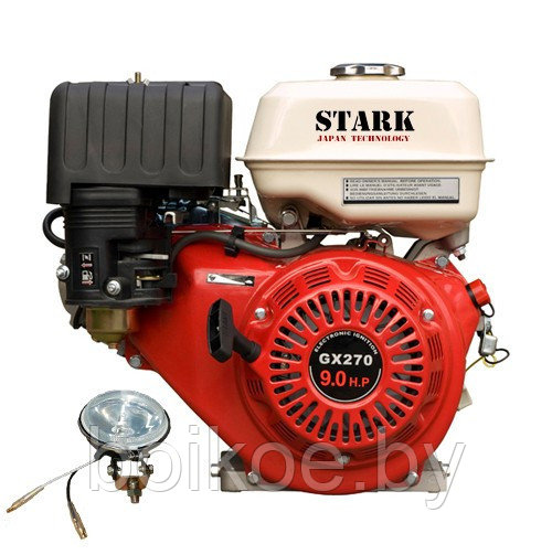 Двигатель Stark GX270 для мотоблока (9 л.с., шпонка 25 мм, электрокомплект) - фото 1 - id-p109436205