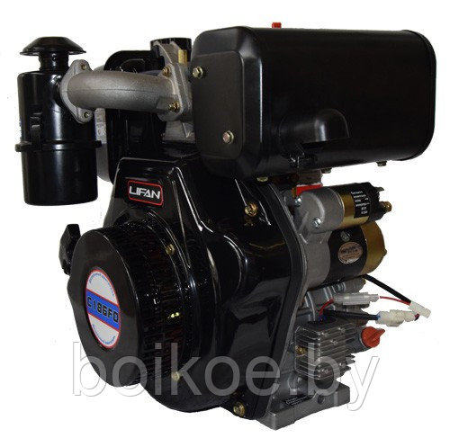Двигатель дизельный Lifan C186F-D для техники (10 л.с., вал 25 мм, электростартер) - фото 2 - id-p109436234
