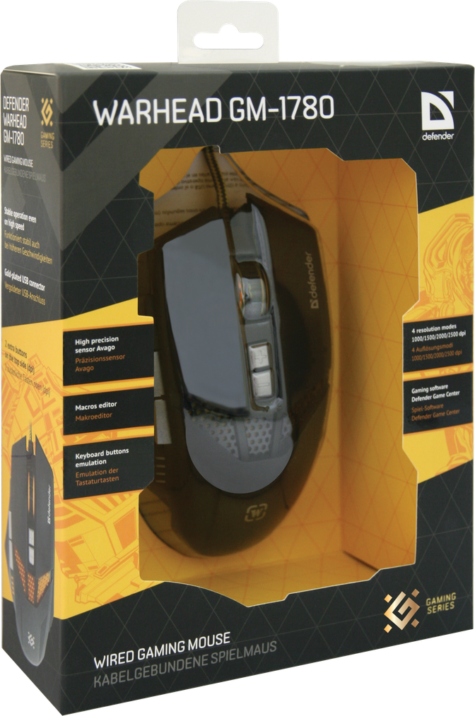 Проводная оптическая игровая мышь Defender Warhead GM-1780 оптика, 8 кнопок, 1000-2500dpi - фото 5 - id-p109439331