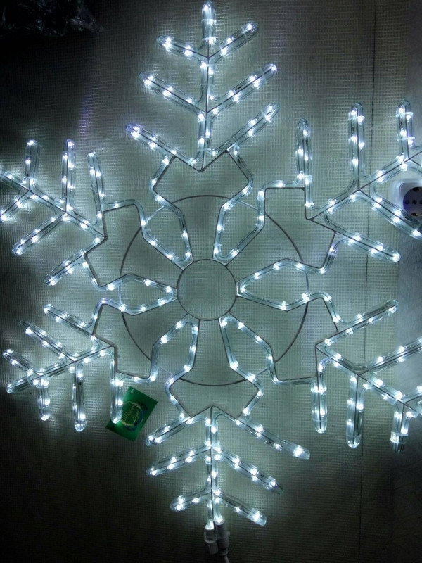 LED фигура Снежинка белая мерцающая, с контроллером, 86х86см - фото 1 - id-p109440332