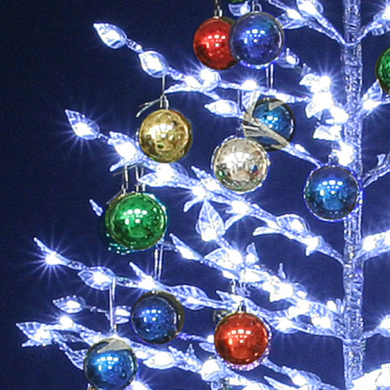 LED-Ель белая, 180см,600 светодиодов, с синими шариками - фото 2 - id-p109444197