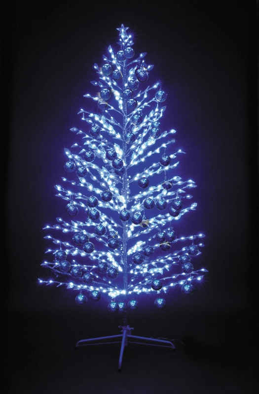 LED-Ель синяя, 180см,600 светодиодов, с синими шариками - фото 1 - id-p109447948
