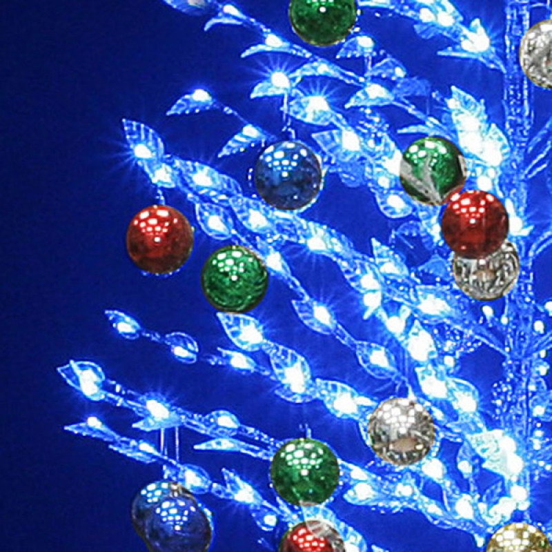 LED-Ель синяя, 180см,600 светодиодов, с синими шариками - фото 2 - id-p109447948