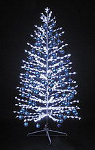LED-Ель белая, 210см, 800 светодиодов с синими шариками