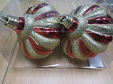 Елочная игрушка "Фонарик", диаметр 15 см (серебро, красный с золотом)