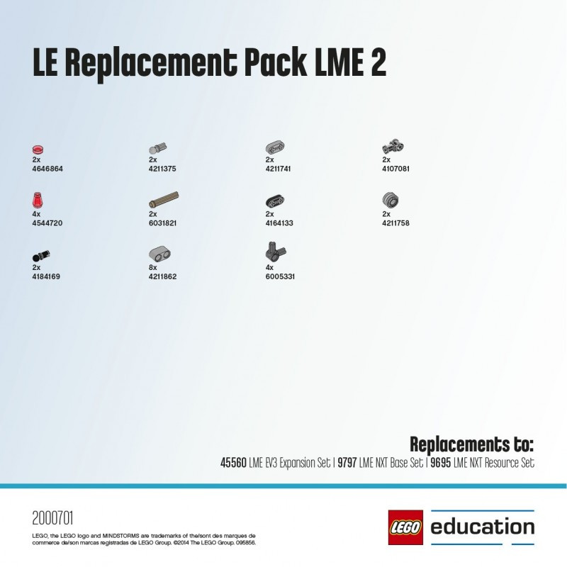 LEGO 2000701 LE набор с запасными частями LME 2 (от 10 лет) - фото 2 - id-p92686326