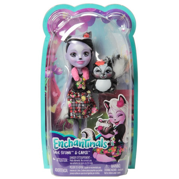 Enchantimals Кукла с питомцем Скунси Седж Mattel Enchantimals FXM72 - фото 3 - id-p102580065