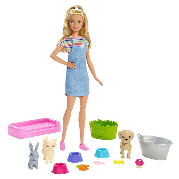Барби Игровой набор "Кукла и домашние питомцы" Mattel Barbie FXH11