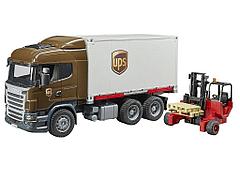 Scania фургон UPS с погрузчиком и паллетами 03581