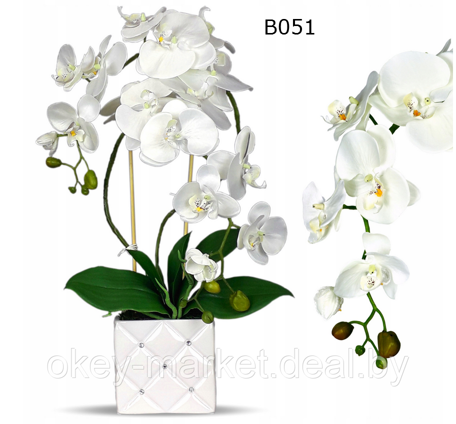 Цветочная композиция из орхидей в горшке B051 - фото 2 - id-p109455579