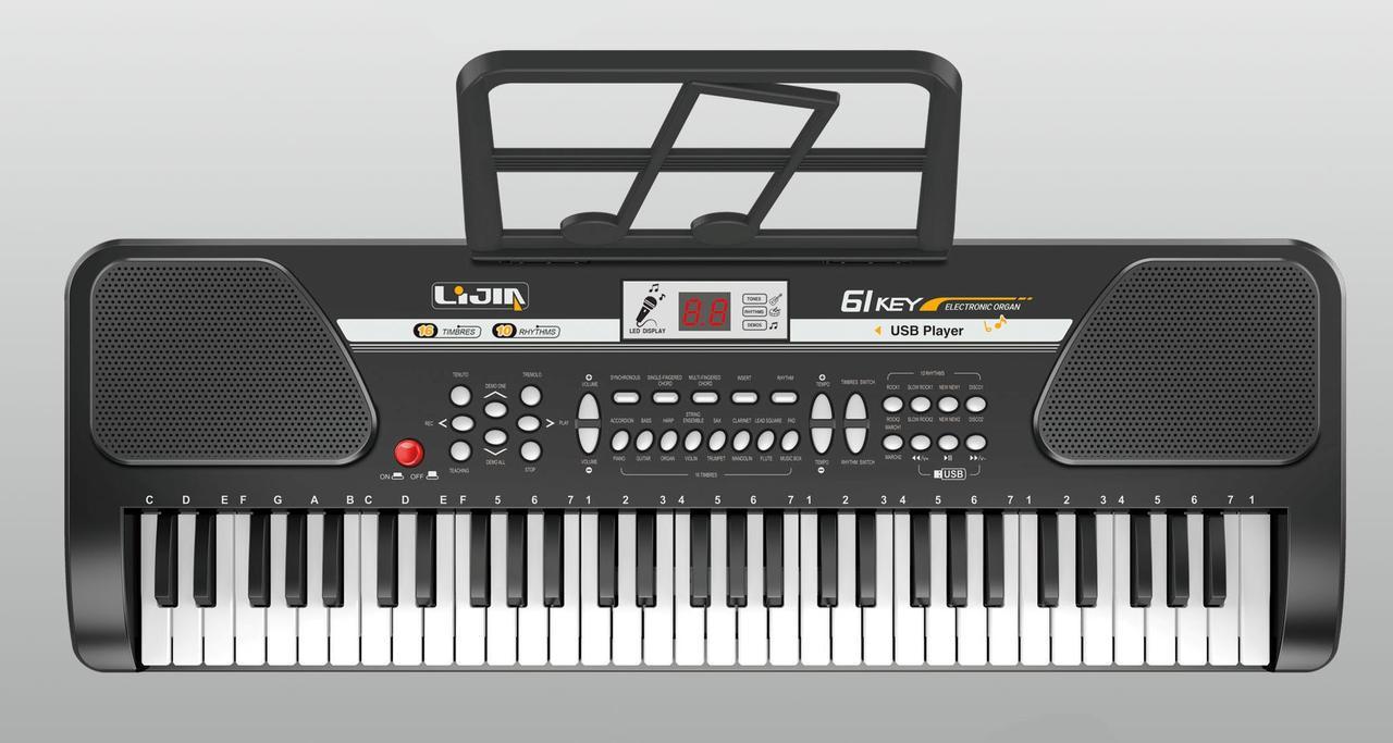 Детский синтезатор пианино арт. 328-12 с USB (от сети и на батарейках) (61х21) - фото 1 - id-p109467752