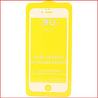 Защитное стекло 9d для Apple Iphone 6 / 6s белый (полная проклейка)