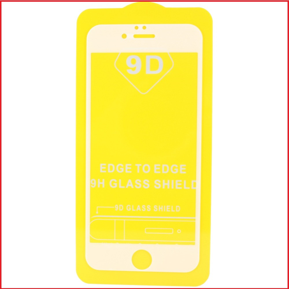 Защитное стекло 9d для Apple Iphone 6 / 6s белый (полная проклейка)