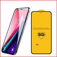 Защитное стекло 9d для Apple Iphone X черный (полная проклейка)