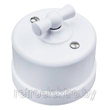 Выключатель перекрестный ПЛАСТИК Белый, Bironi