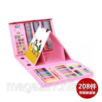 Художественный набор для рисования + мольберт, 208 предметов, розовый - фото 5 - id-p109507176