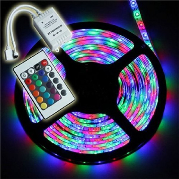 Светодиодная лента LED SMD 3528 - 5 метров с блоком питания RGB (Цветная) - фото 1 - id-p109507359