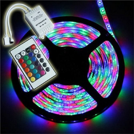 Светодиодная лента LED SMD 3528 - 5 метров с блоком питания RGB (Цветная), фото 2