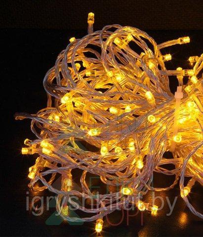 Светодиодная гирлянда нить 500 LED ламп , силиконовый прозрачный кабель. Цвет ламп - желтый - фото 1 - id-p109522037