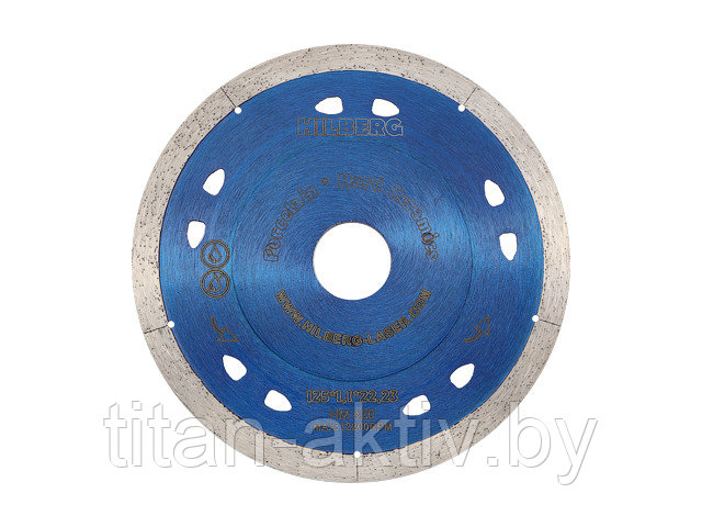 Алмазный круг 125х22 мм по керамике сплошн.ультратонкий HILBERG (1,1 мм) - фото 1 - id-p106358363