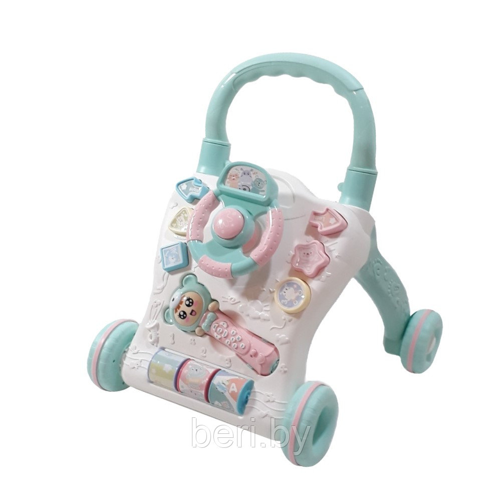 648A-47 Игровой центр-каталка, ходунки Funny Baby, от 1 года, микрофон, руль-пищалка, игровая панель, звук - фото 3 - id-p109601729